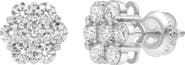LuvMyJewelry Meadow 2 Ct TW Lab Grown Diamond Cluster Studs 14K White Gold Earrings