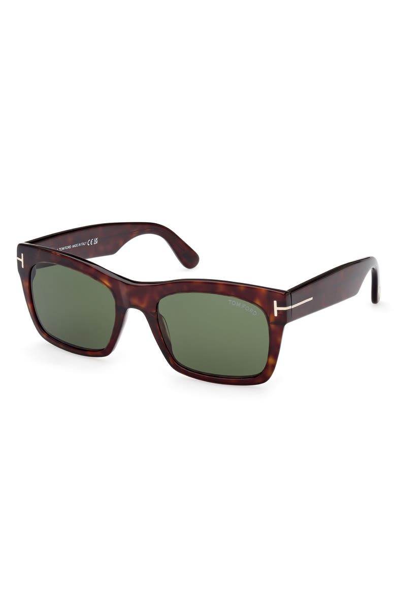 TOM FORD 56mm Square Sunglasses, Alternate, color, Havana / Green