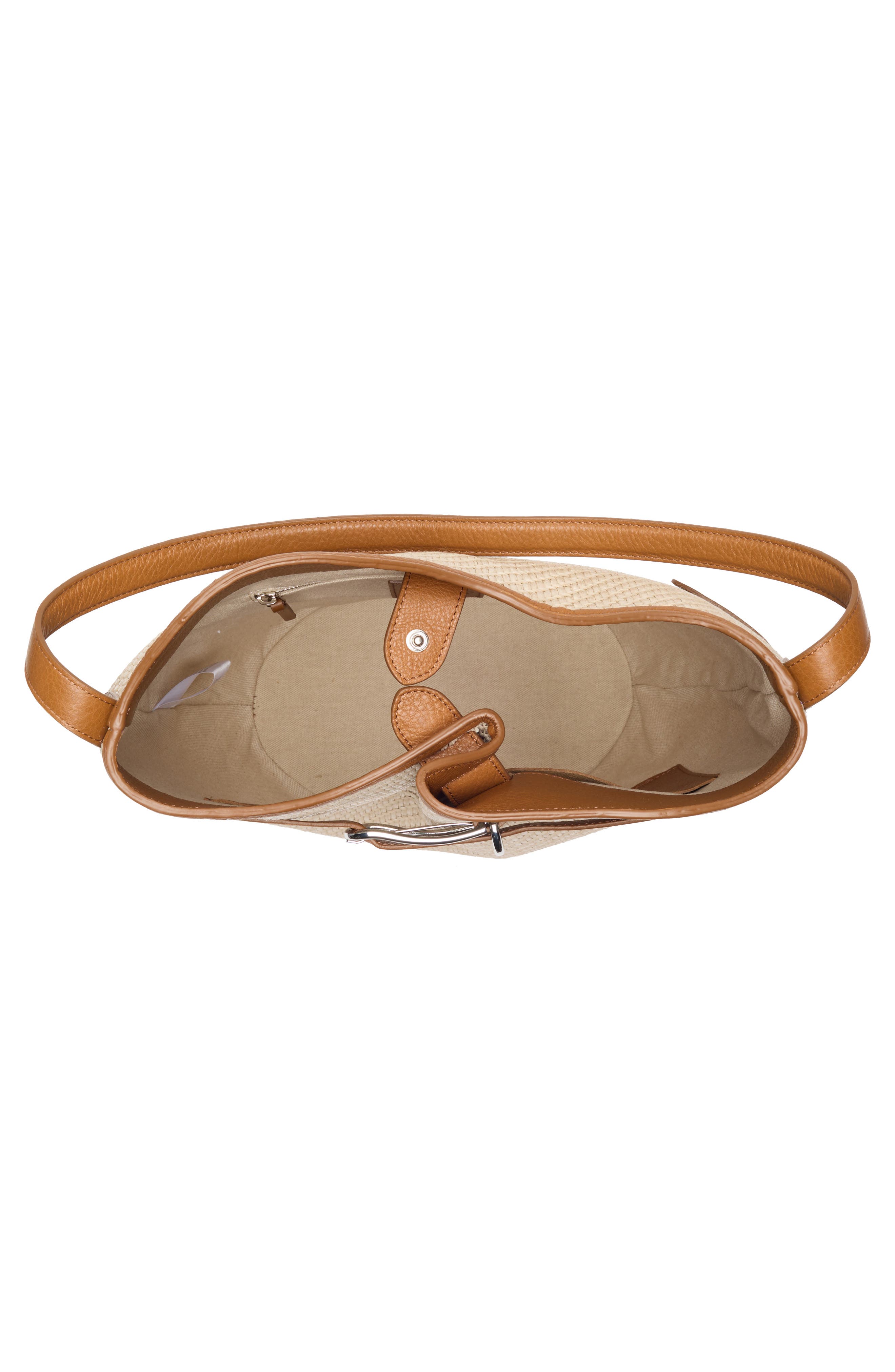 LIFFNER Large Belted Raffia Bucket Bag, Alternate, color, Beige