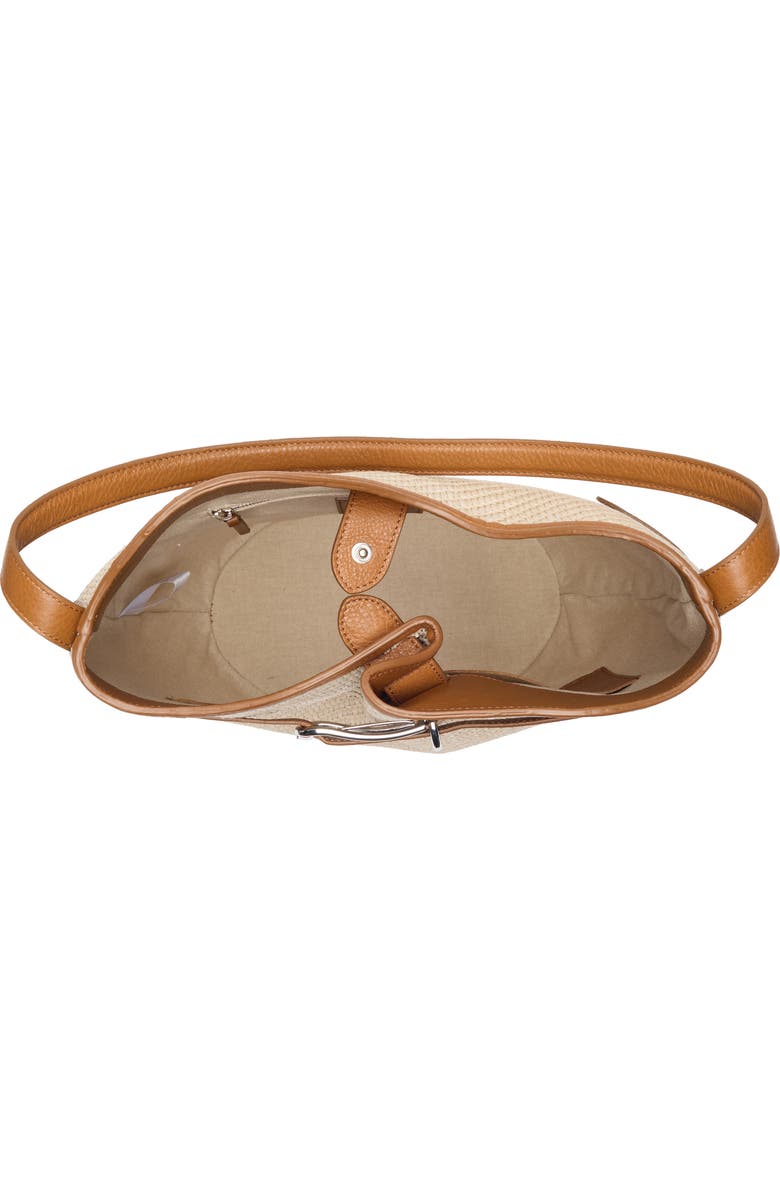 LIFFNER Large Belted Raffia Bucket Bag, Alternate, color, Beige