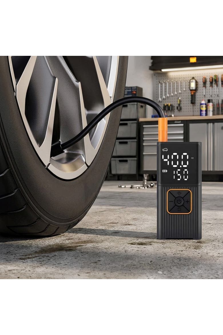 3-in-1 Tire Inflator, Power Bank & LED Light, Alternate, color, Black