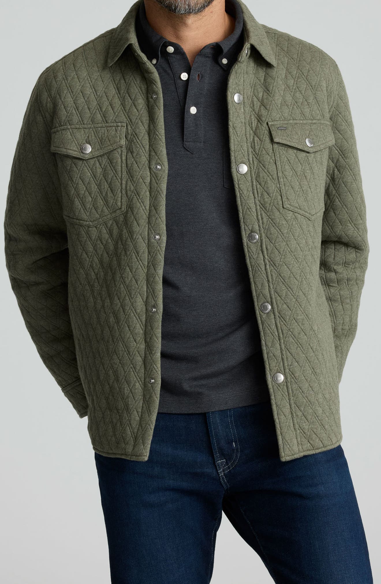 UNTUCKit Braunfield Quilted Knit Overshirt