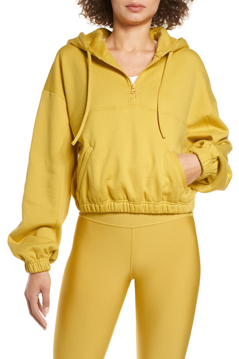 Stadium Quarter Zip Hoodie, Main, color, SULPHUR
