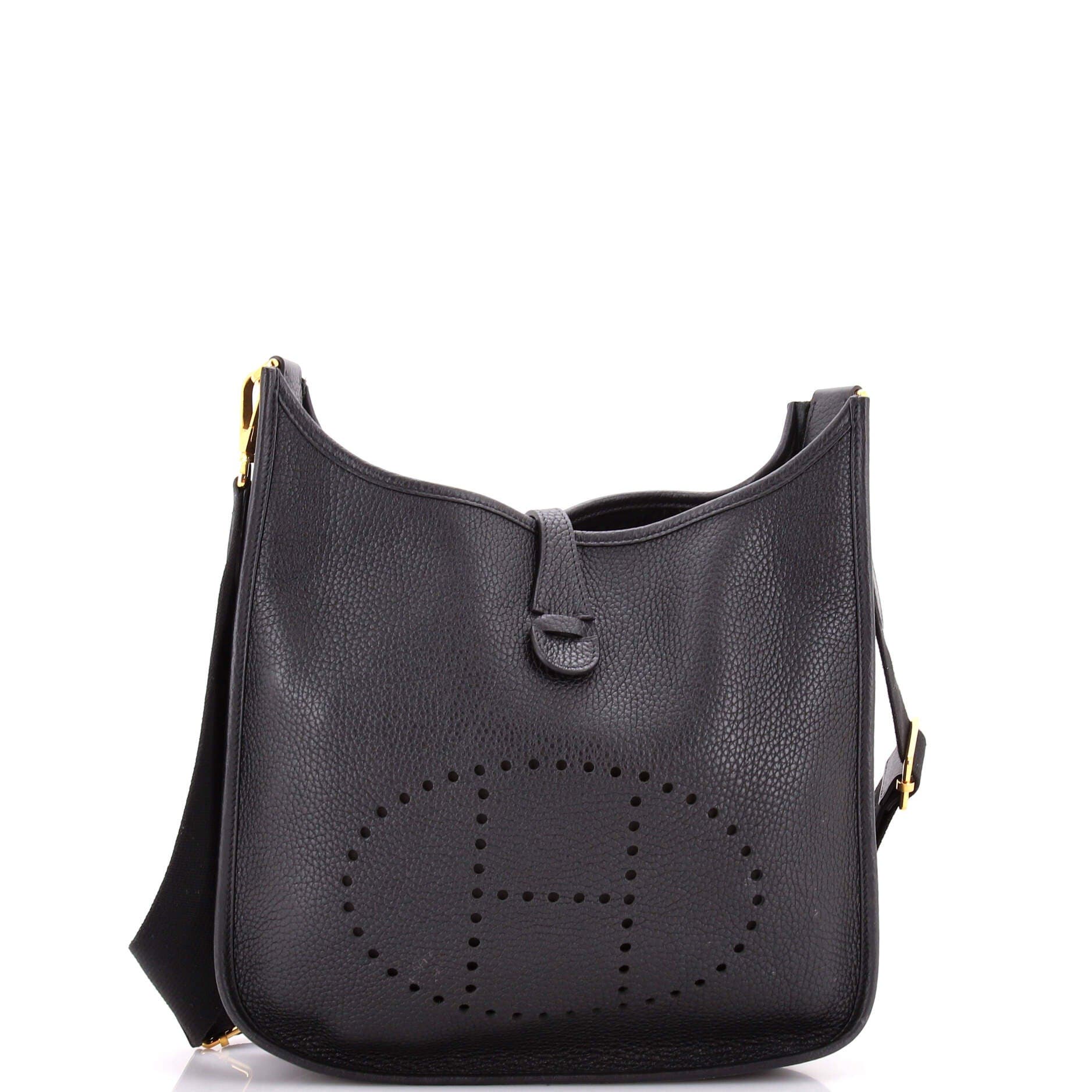 Pre-Owned Hermes Evelyne Bag Gen III Clemence PM, Main, color, Noir