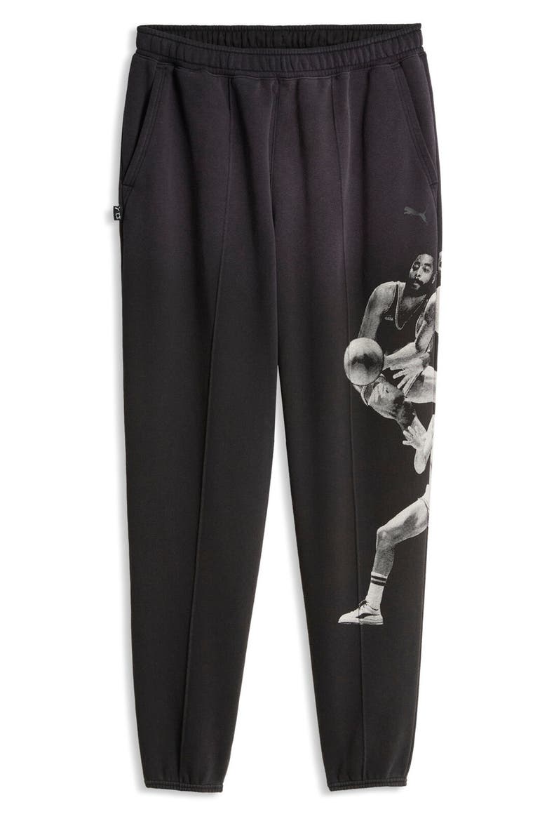 Memory Lane Fleece Sweatpants, Alternate, color, PUMA BLACK