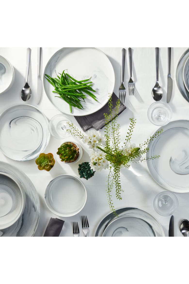 Brighton Porcelain 32-Piece Dinnerware Set, Alternate, color, Gray