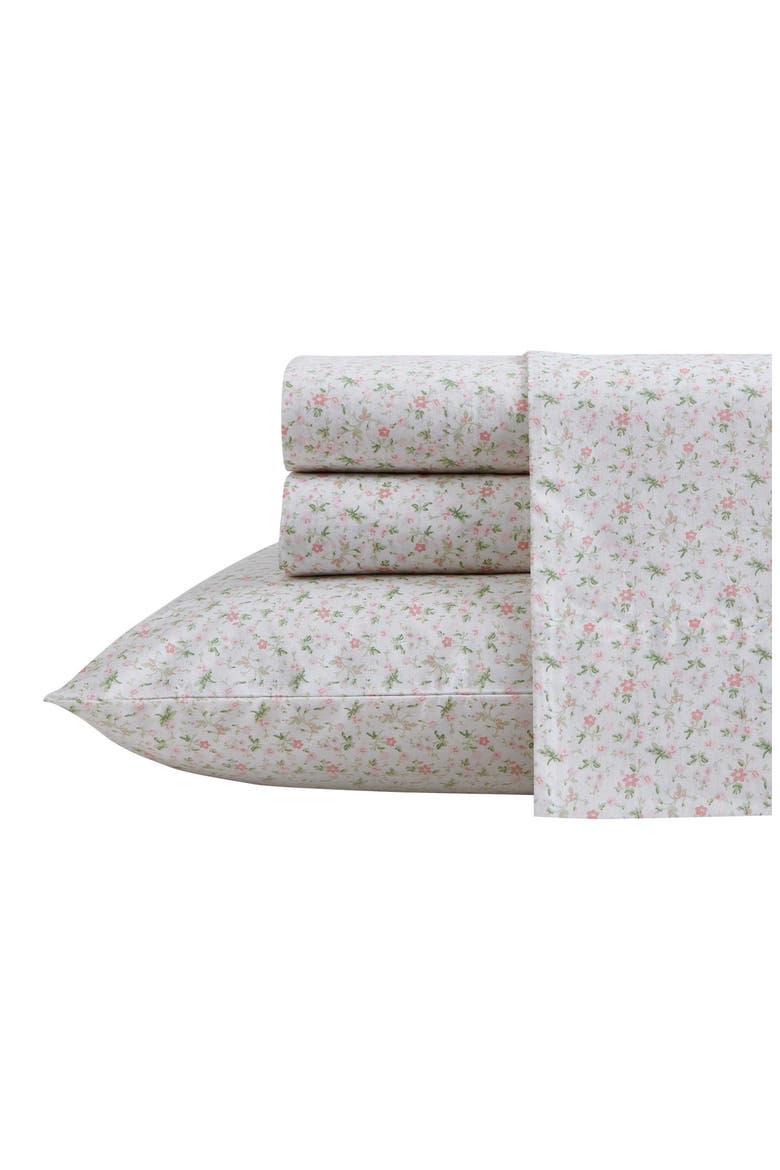 Evie 4-Piece Cotton Sheet Set, Main, color, PINK