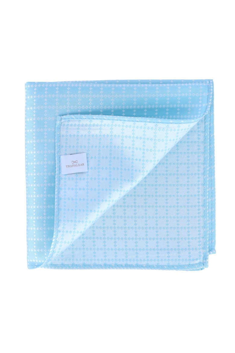 Rowan Geometric Pattern 12x12 Silk Pocket Square, Alternate, color, Light Blue