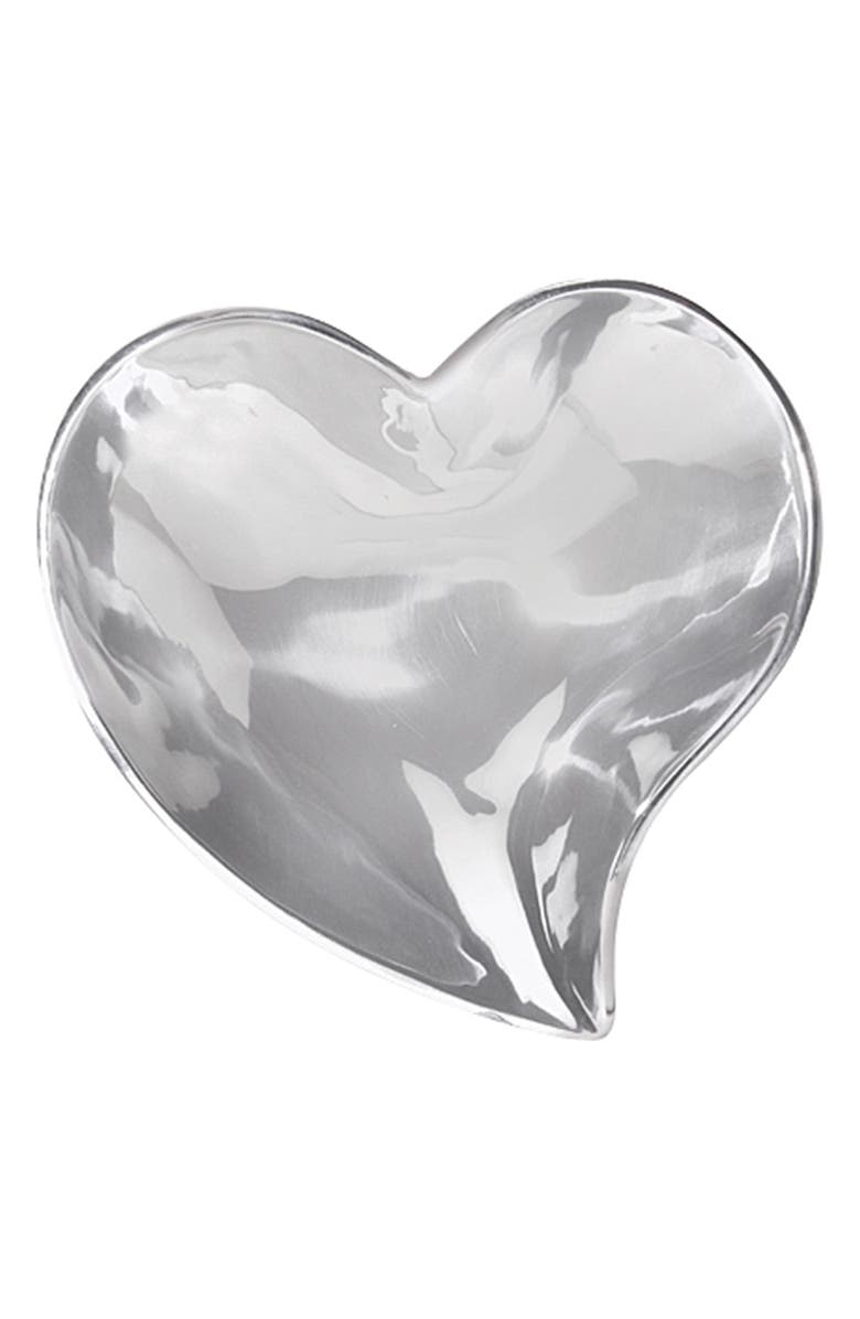 Mariposa Small Heart Bowl, Main, color, Silver