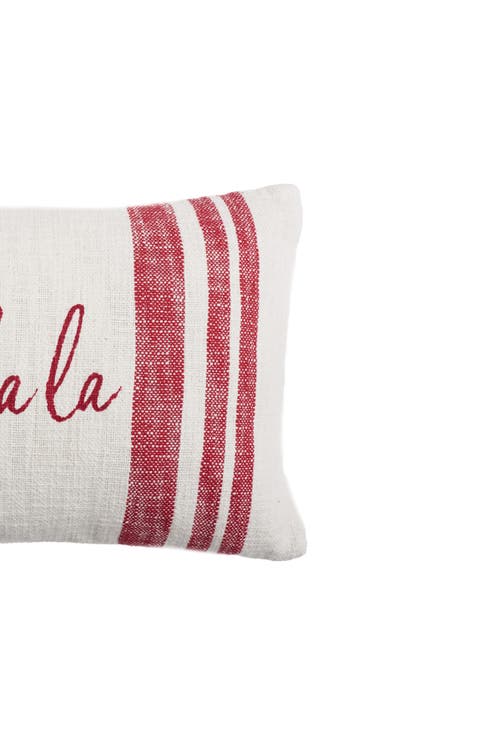Carol & Frank Morgan Christmas Holiday Striped Decorative Lumbar Pillow Collection In White