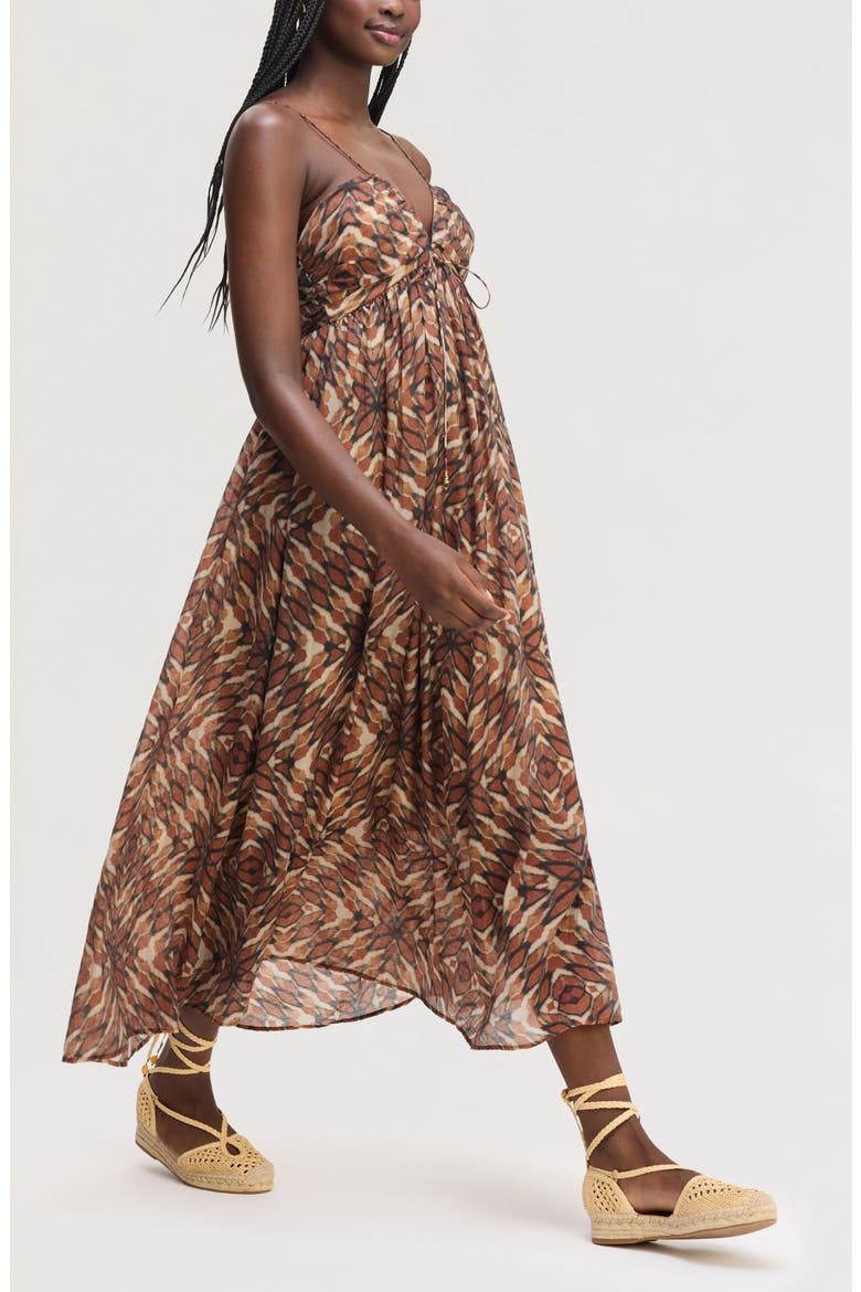 Print Sleeveless Maxi Dress, Alternate, color, TIE DYE GEO MULTI