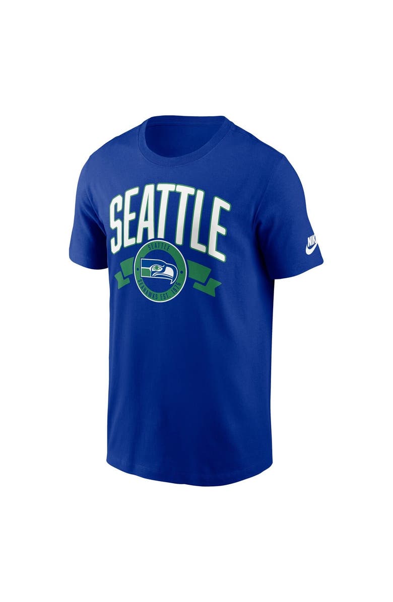 Nike Men's Nike Royal Seattle Seahawks Rewind Front and Back Hit Essential T-Shirt, Alternate, color, Royal