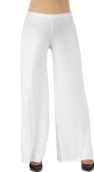 24seven Comfort Apparel Maternity Solid Color Palazzo Pants