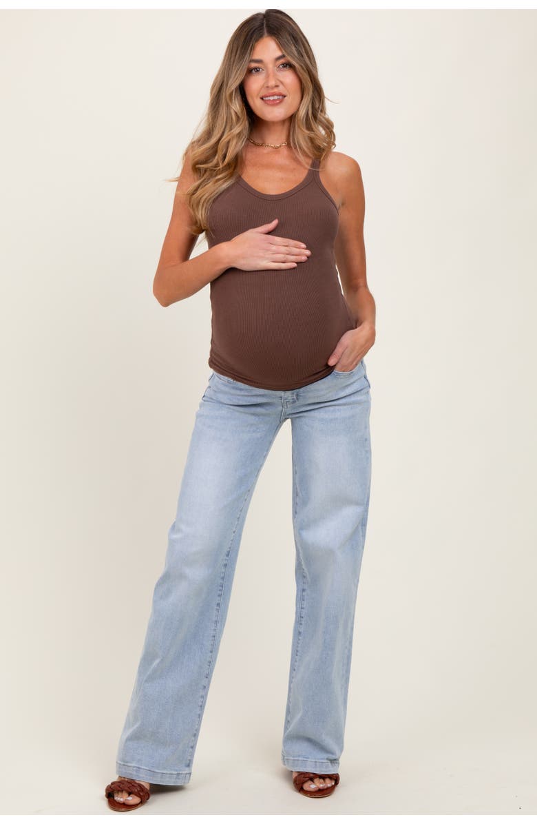 PinkBlush Washed Wide Leg Maternity Jeans, Alternate, color,