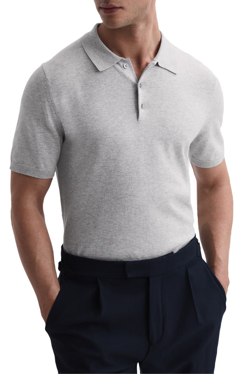 Reiss Wilton Cotton Blend Polo Sweater, Main, color, 