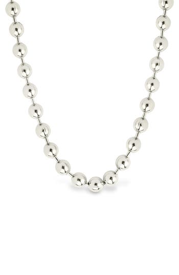 Sterling Forever Destiny Beaded Chain Necklace In Silver