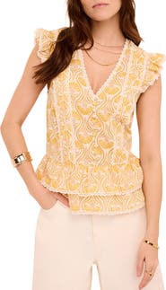 MINT VELVET Cotton Floral Print Top