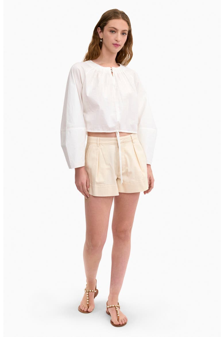 Brielle Cropped Poplin Top, Main, color, Ivory