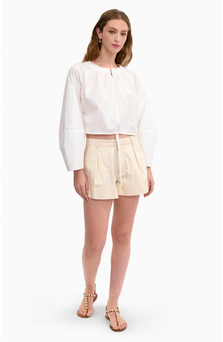 Rebecca Taylor Brielle Cropped Poplin Top, Main, color, Ivory