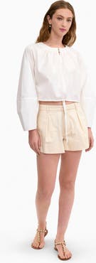 Rebecca Taylor Brielle Cropped Poplin Top