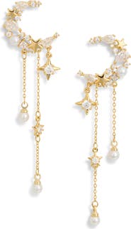 EYE CANDY LOS ANGELES Rumi CZ Moon Drop Earrings
