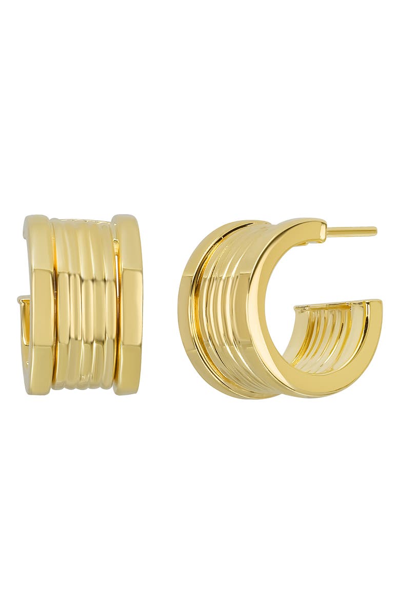Bony Levy 14K Gold Ridged Hoop Earrings, Main, color, 14K Yellow Gold