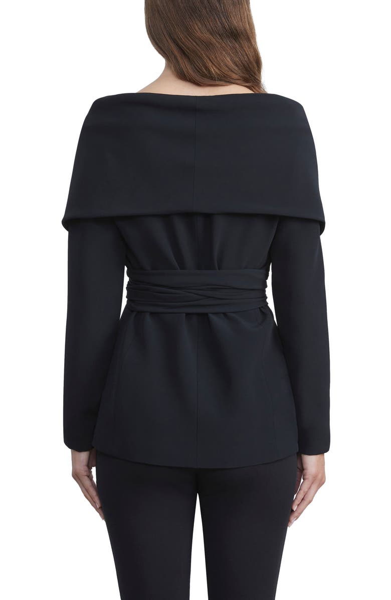 Lafayette 148 New York Portrait Collar Crepe Wrap Jacket, Alternate, color, 