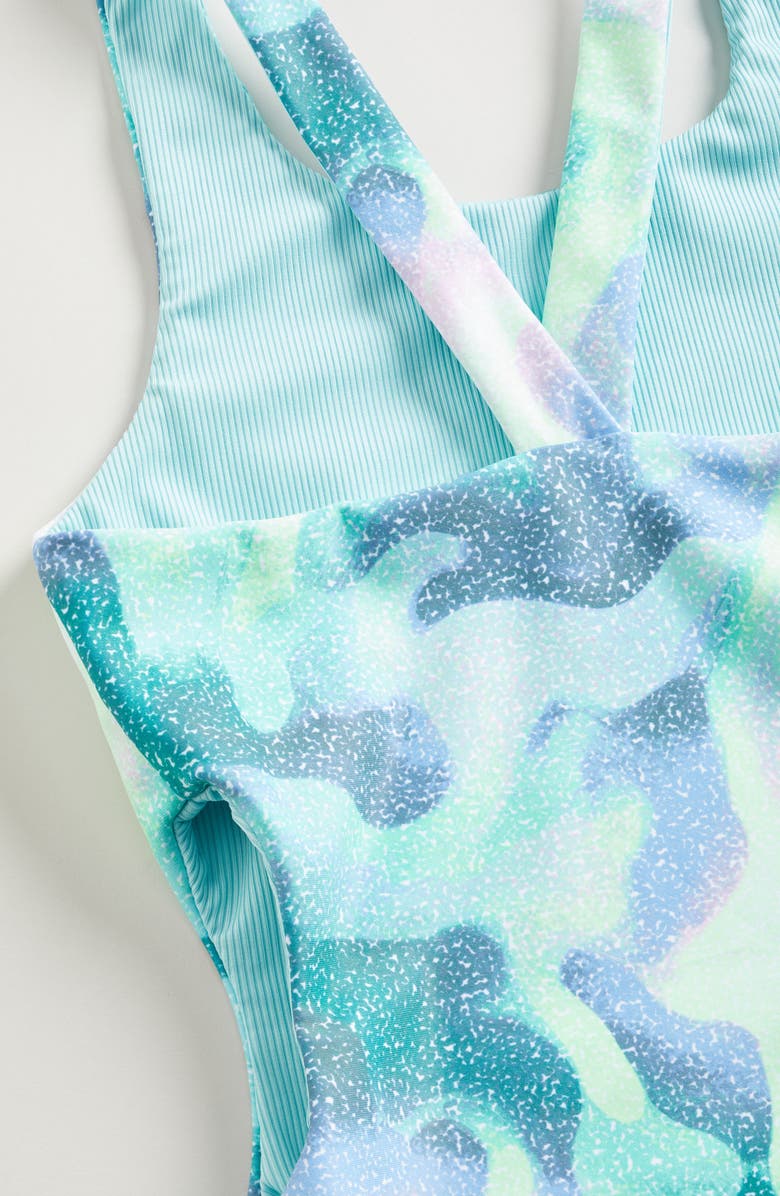 Zella Girl Kids' Reversible One-Piece Swimsuit, Alternate, color, 