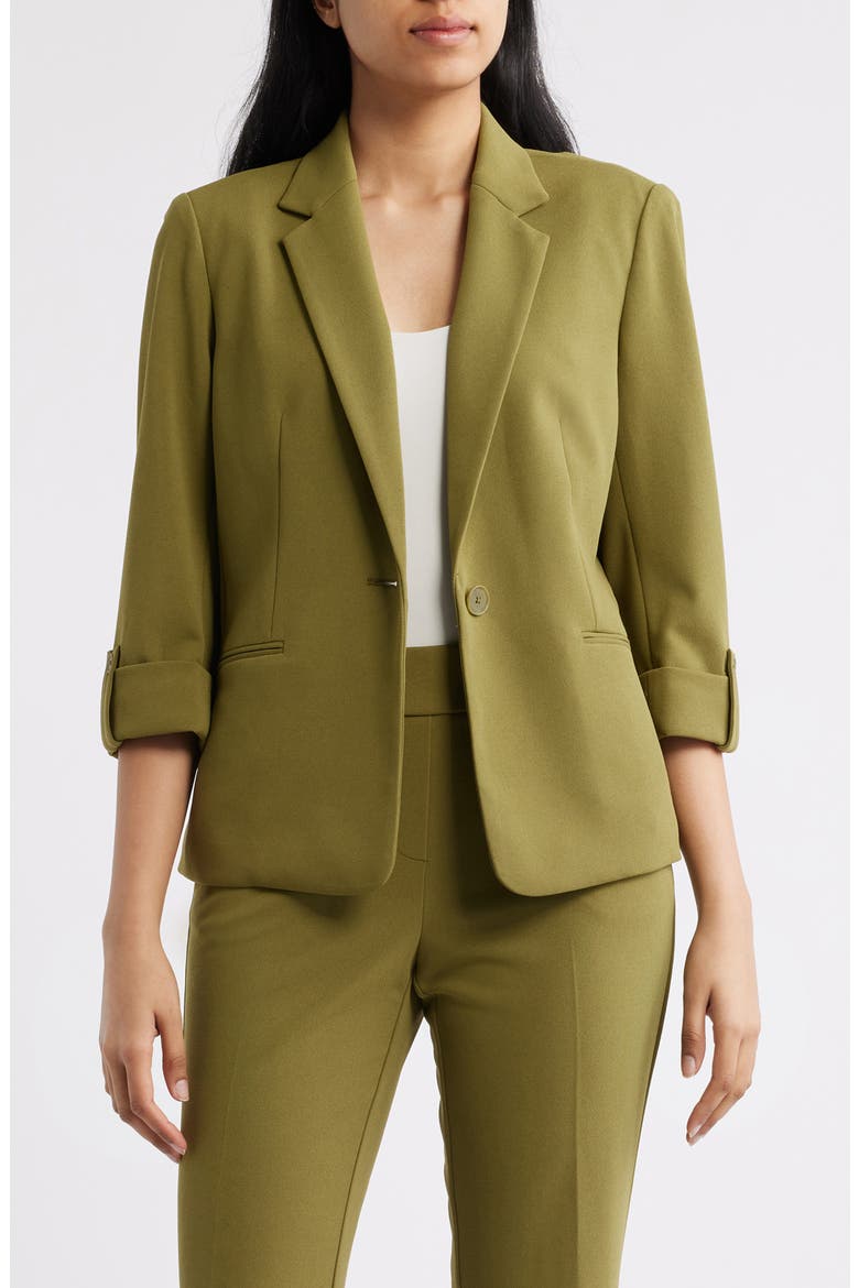 Roll-Tab Sleeve Jacket, Main, color, BAY LEAF