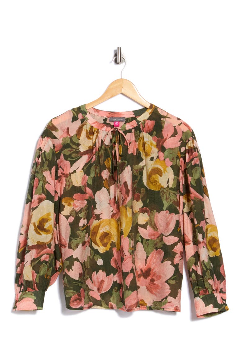 Petite Tie Front Top, Alternate, color, KOMBU GREEN