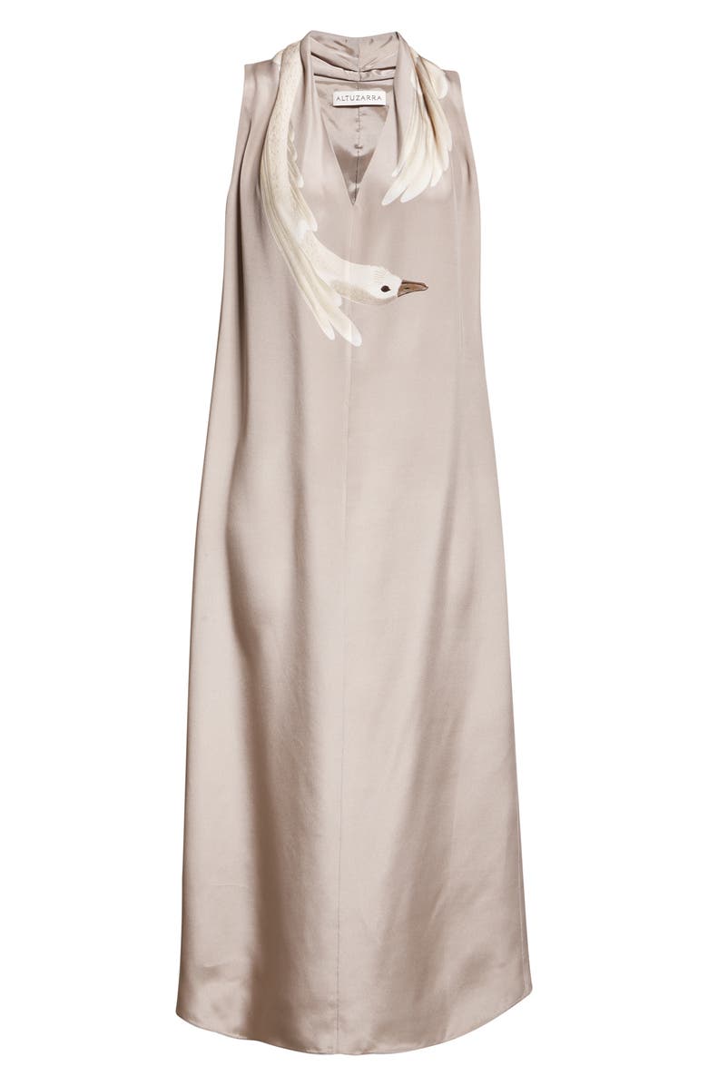 Altuzarra Baker Silk Shift Dress, Alternate, color, Tahini Goose