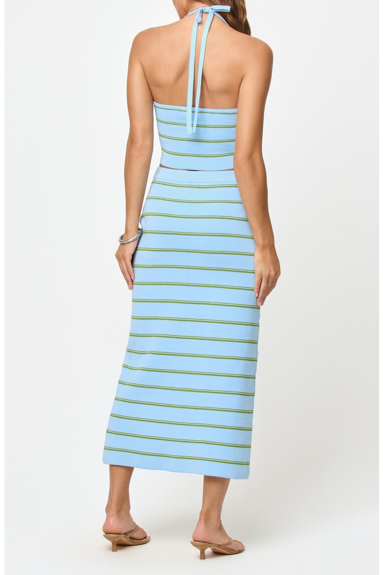 Positano Stripe Halter Rib Crop Cover-Up Top, Alternate, color, BARBADOS STRIPE