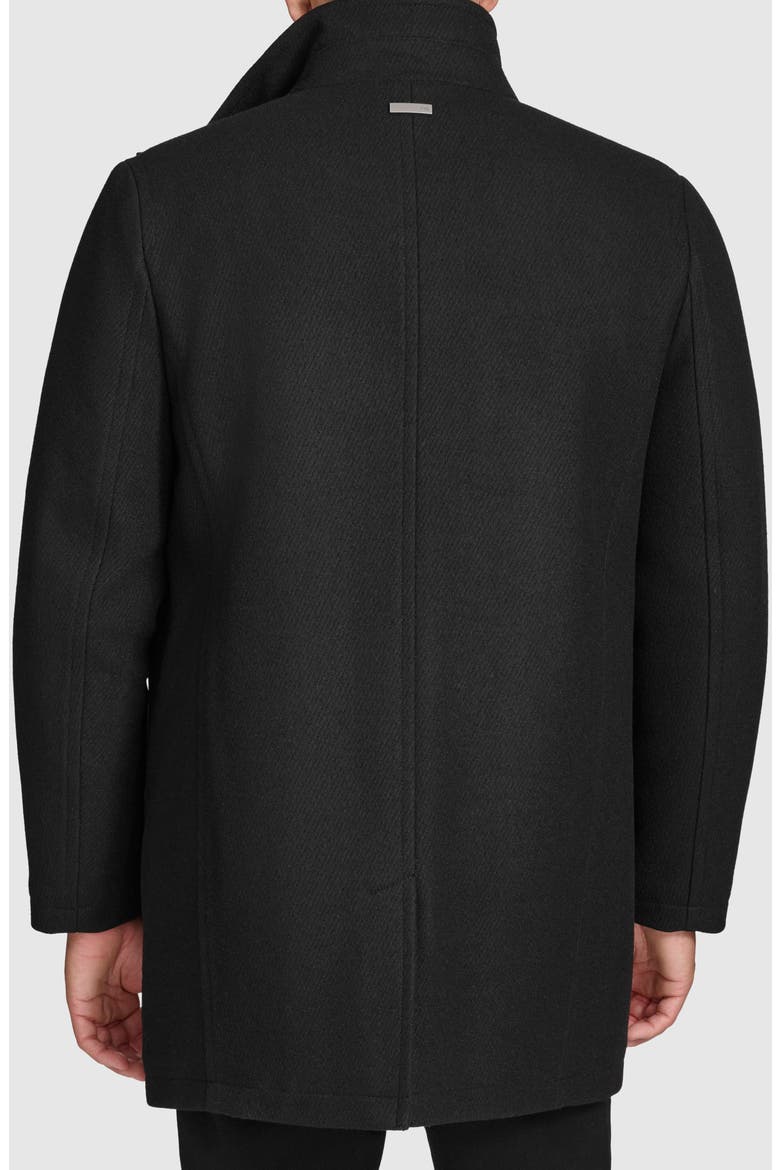 Wool Blend Twill Car Coat, Alternate, color, BLACK