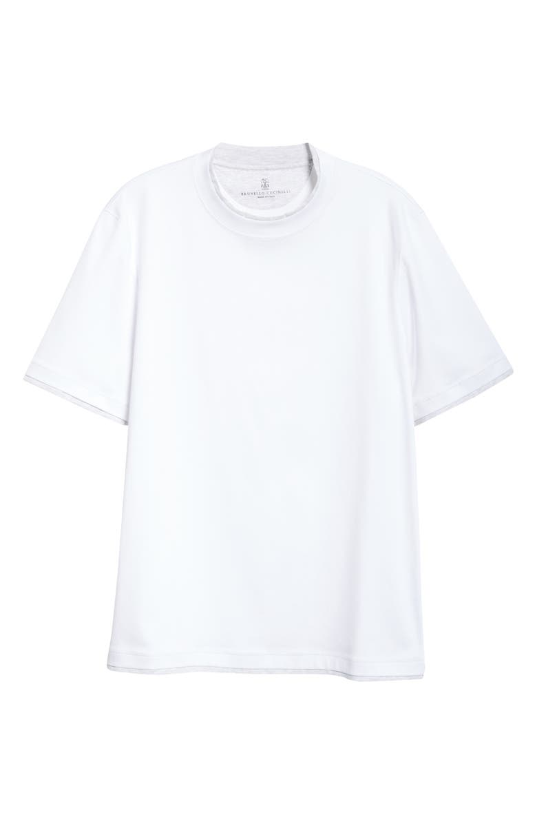Brunello Cucinelli Tipped Cotton T-Shirt, Alternate, color, 