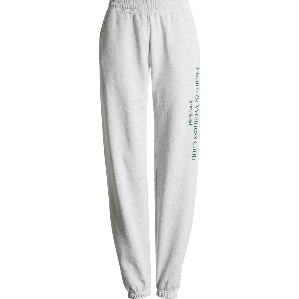 Sporty And Rich Sporty & Rich Health & Wellness Fleece Graphic Sweatpants In Heather Gray