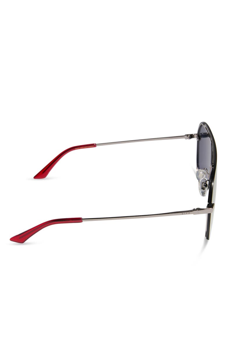 DIFF Imani 139mm Gradient Shield Sunglasses, Alternate, color, Gunmetal / Red Hot Mirror