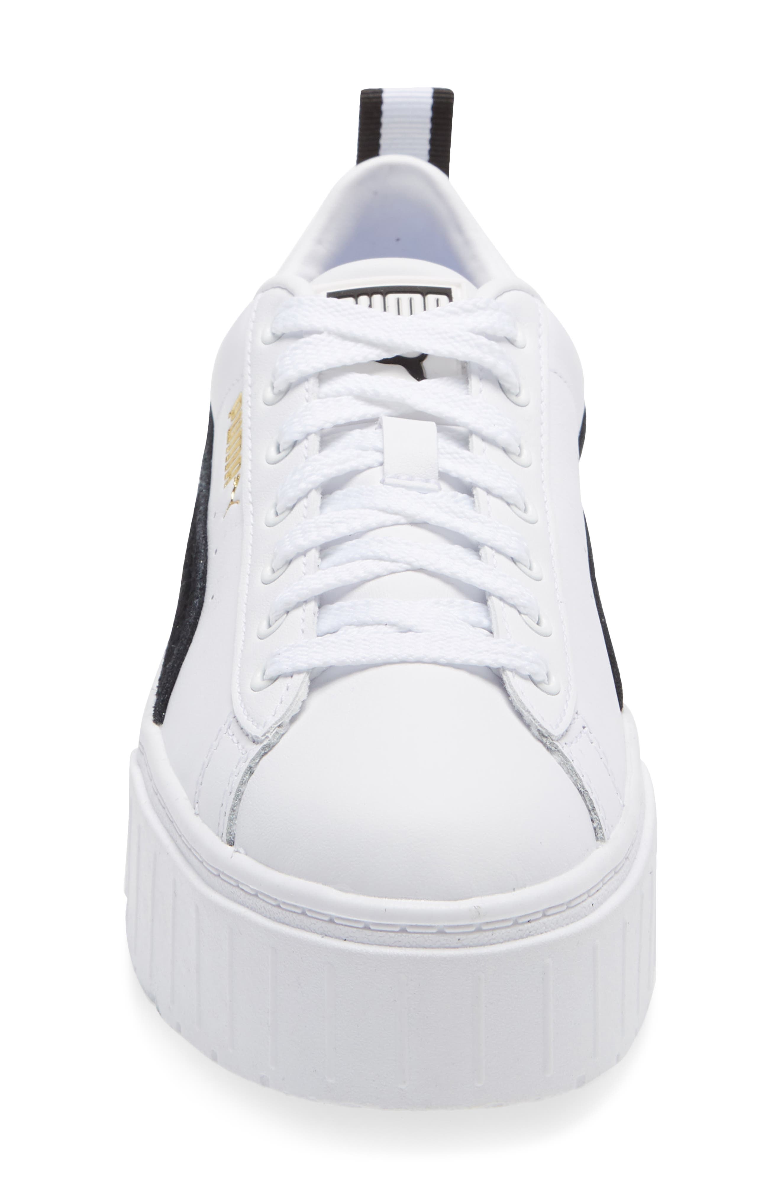 PUMA Mayze Leather Platform Sneaker, Alternate, color, Puma White/ Puma Black