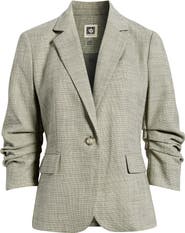 Anne Klein Scrunch Sleeve One-Button Blazer