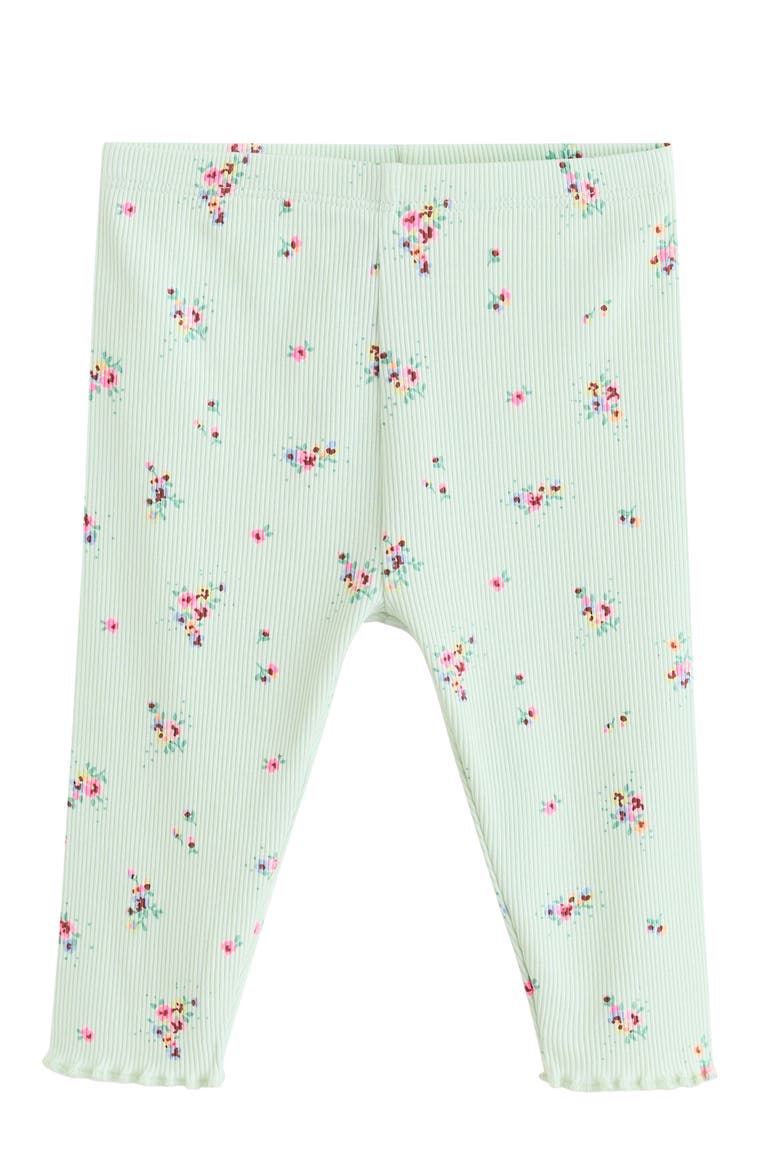 Ditsy Floral Top & Leggings Set, Alternate, color, GREEN
