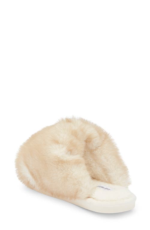 Steve Madden Poof Faux Fur Slipper In Animal Print
