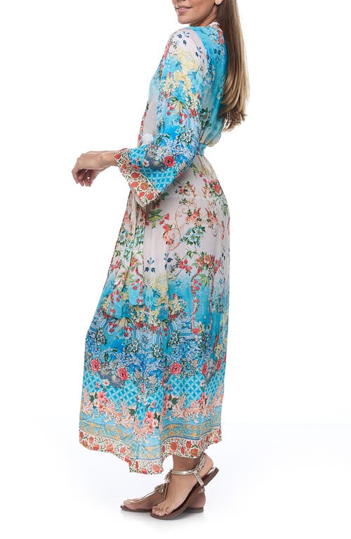 Ranee's Ranees Floral Cover-up Wrap In Blue