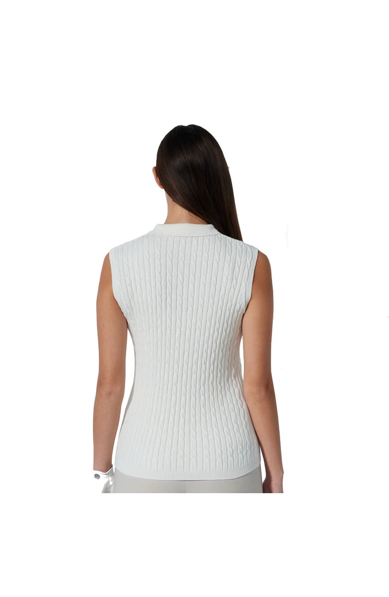 Daily Sports Madelene Cable Knit Womens Sleeveless Golf Polo, Alternate, color, White