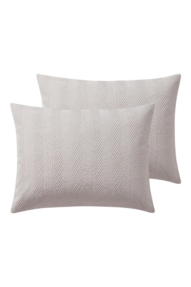 Herringbone Microfiber Reversible Comforter & Sham Set, Alternate, color, TAUPE