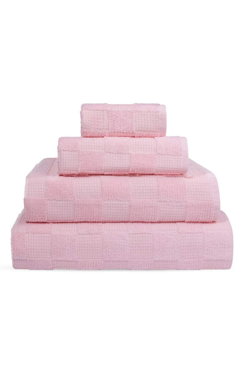 DePera Waffle Terry 2-Piece Turkish Cotton Bath Towel Set, Alternate, color, Blush