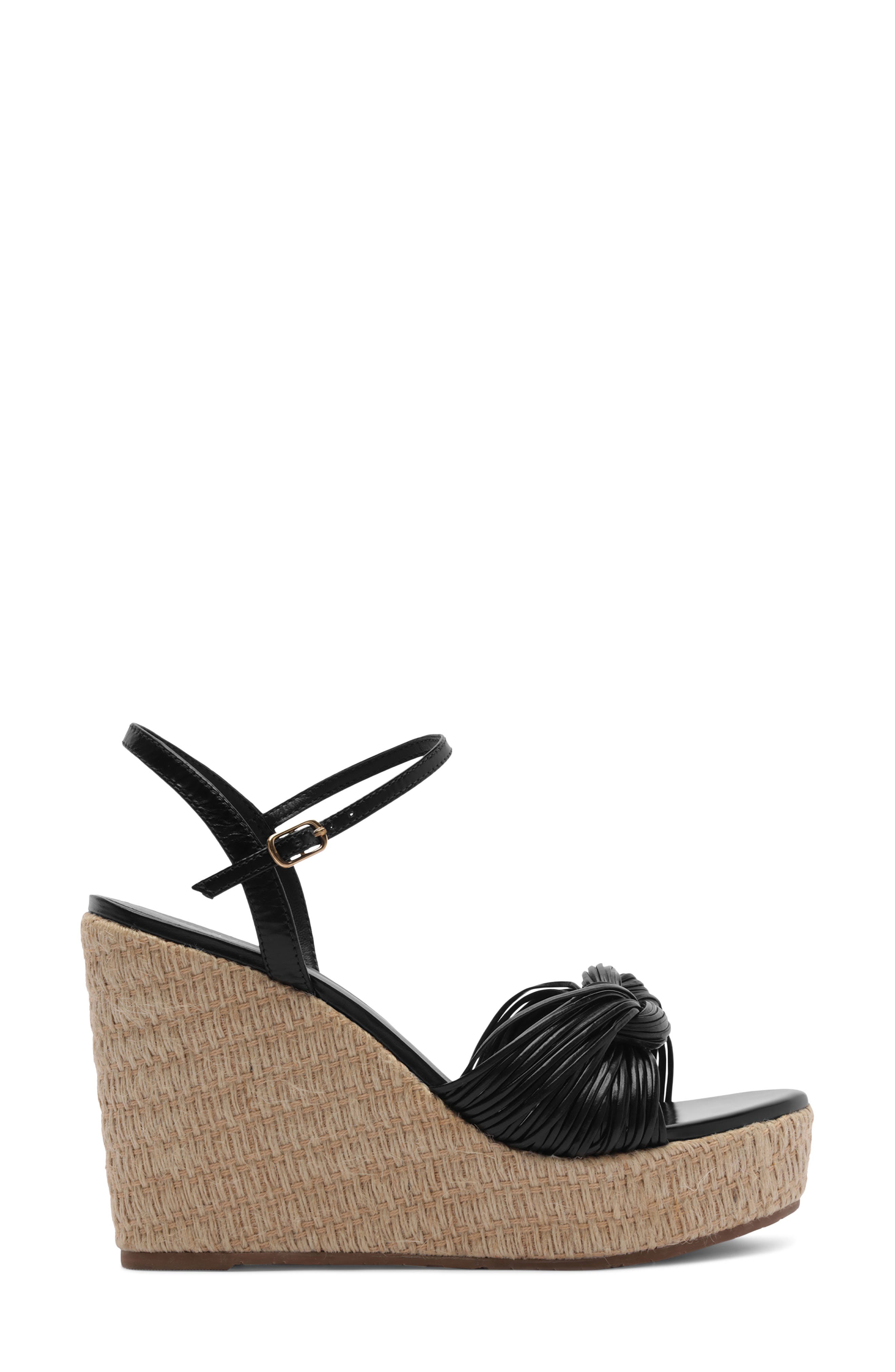 Arezzo Platform Wedge Sandal, Alternate, color, Black