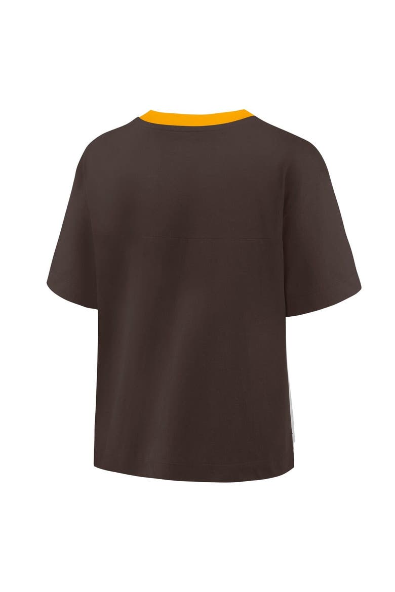 Women's Fanatics Brown/Graphite San Diego Padres Oversized Race To Win V-Neck T-Shirt, Alternate, color, Brown