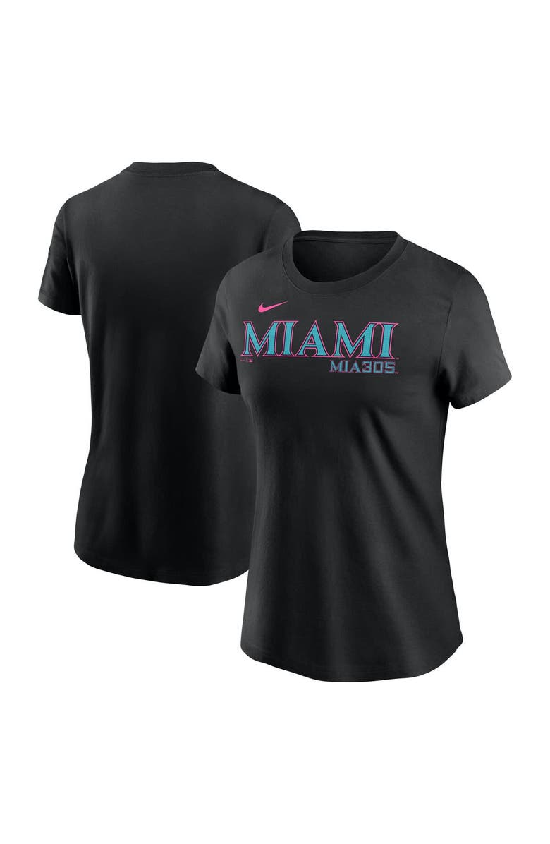 Nike Women's Nike Black Miami Marlins 2025 City Connect Wordmark T-Shirt, Alternate, color, 