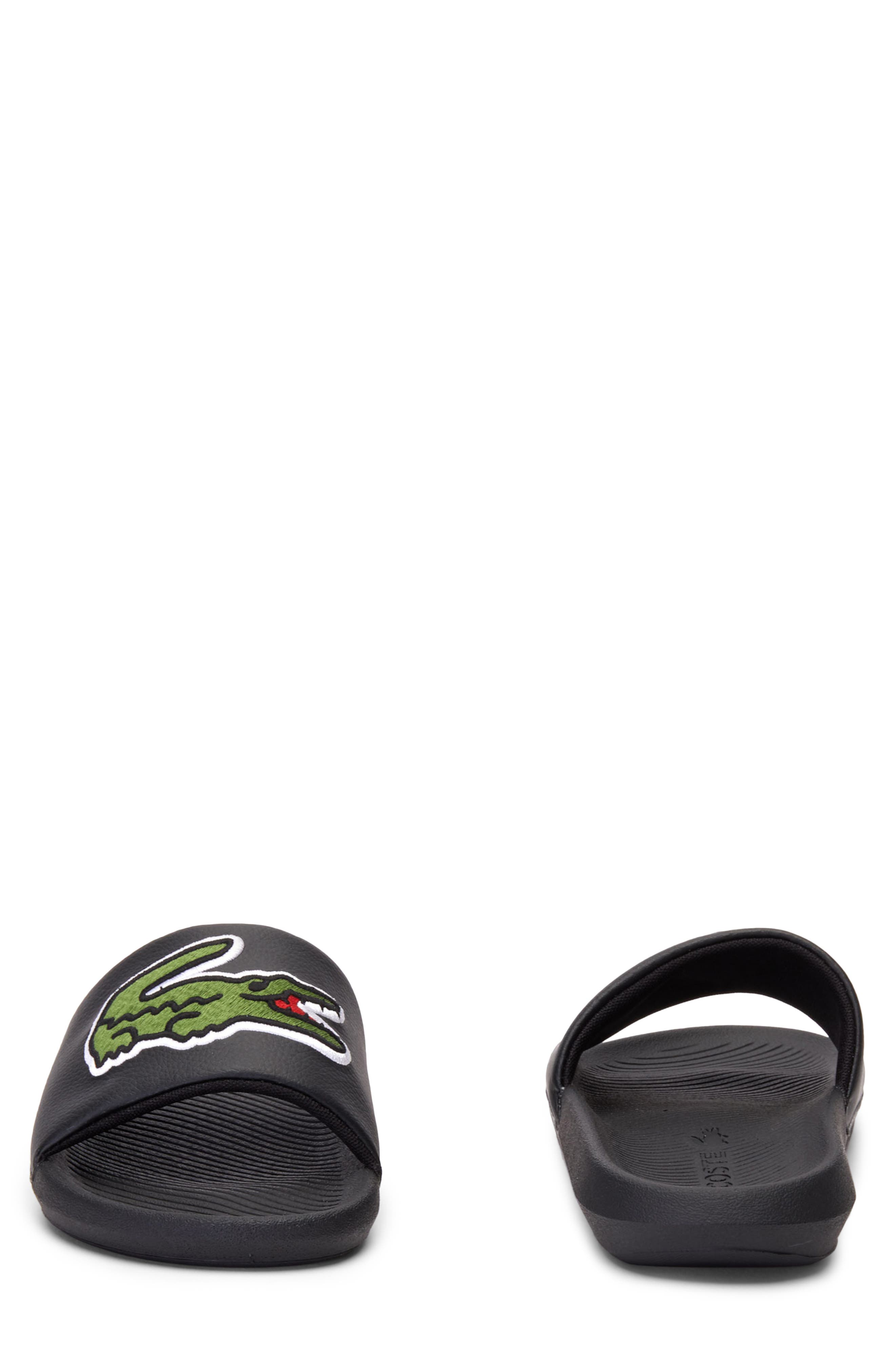 Croco Slide Sandal, Alternate, color, BLACK/ GREEN