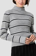 French Connection Mason Varsity Striped Turtleneck Sweater
