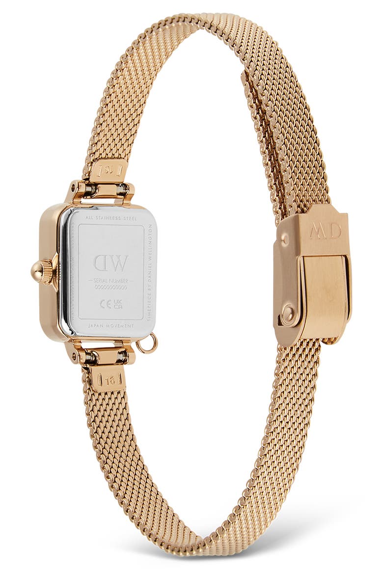 Quadro Mini Crystal Zodiac Bracelet Watch, 15mm, Alternate, color, GOLD